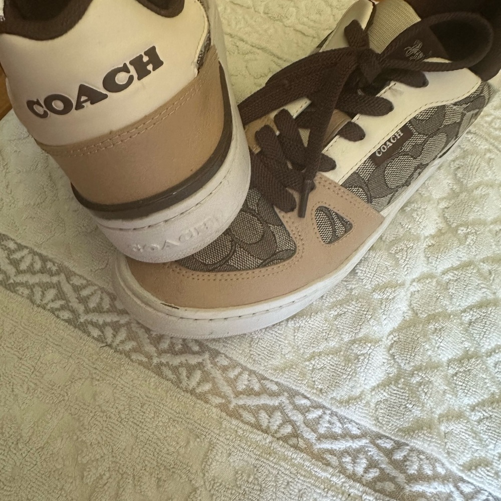 Coach Signature Brown and Tan Sneakers - Picture 2 of 4